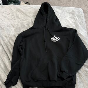 Black Pullover Hoodie with Front Logo